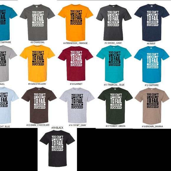 Bundle up to save - Short Sleeve T-shirt - You Cant Be Afraid - Antique Sapphire - Picture 4 of 4